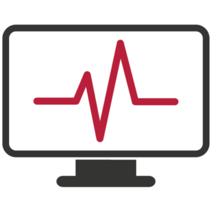 Heart rate on a monitor icon