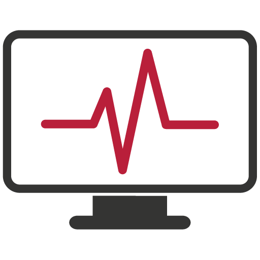 Heart rate on a monitor icon